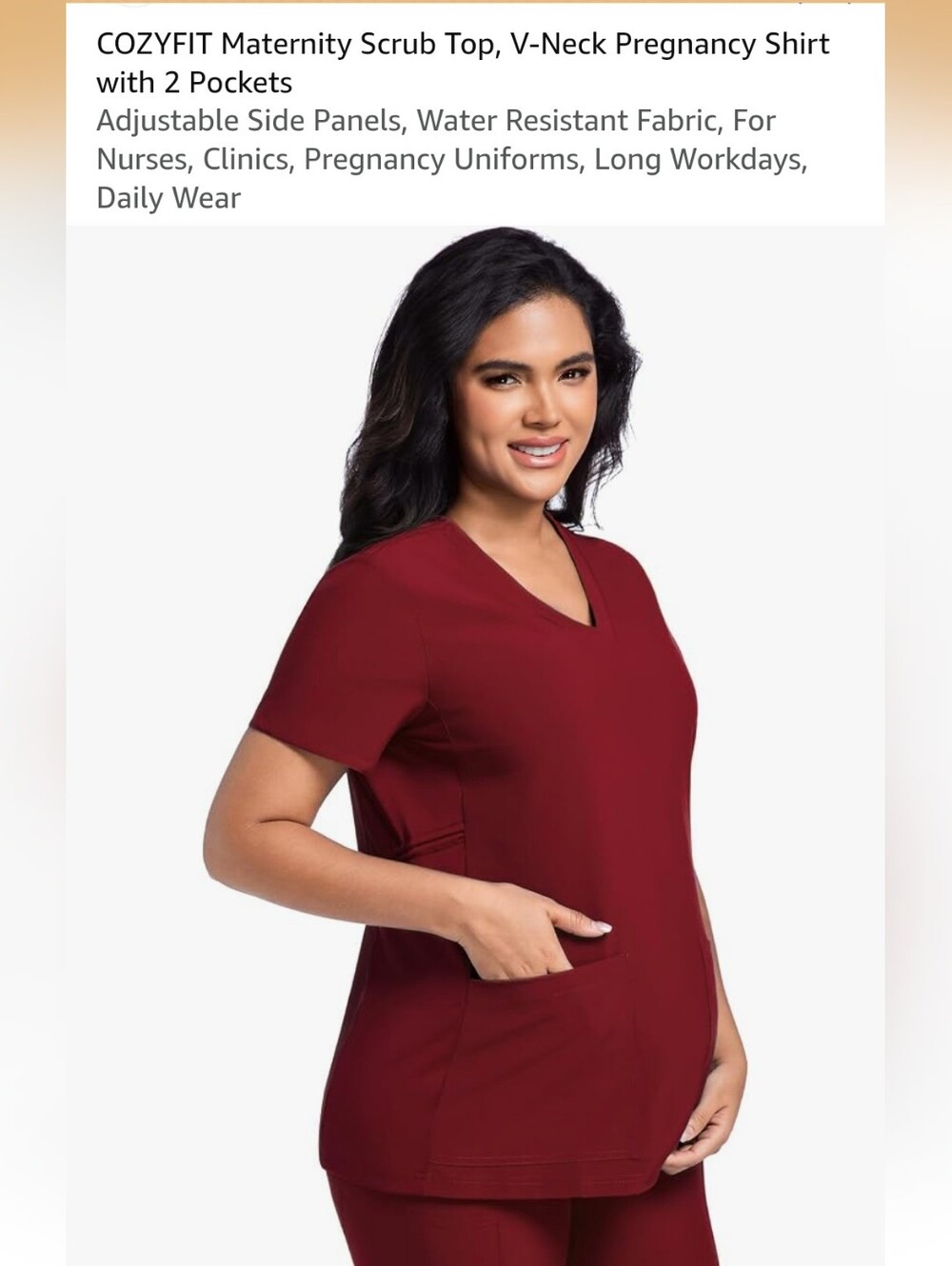 Cozy Fit Scrub Set Maroon V-Neck Top 3X & Maternity Joggers Size 2X Comfy NWT